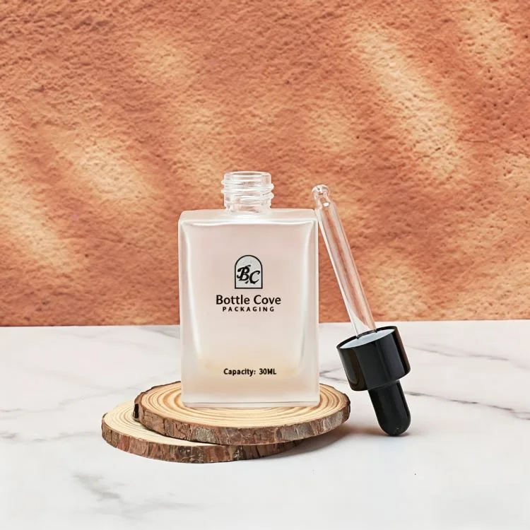 30ml frosted glass bottle with aluminum dropper